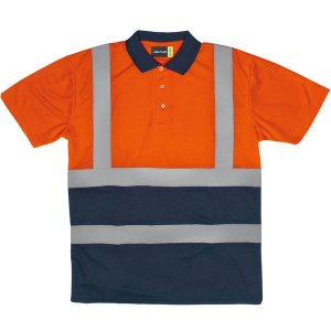Javlin - Hi-Vis Two Tone Reflective Golfer - Navy &amp; Orange
