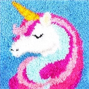 Unicorn – Latch Hook Rug Embroidery Wool Art DIY Craft Kit Tapestry