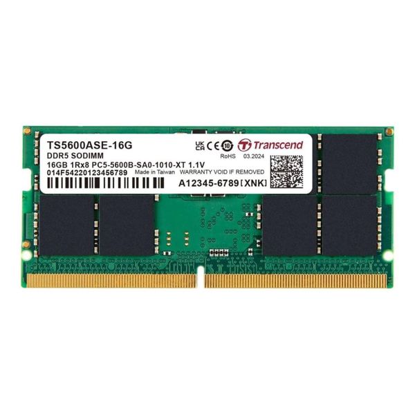 Transcend 16GB DDR5 5600MHz Laptop RAM - TS5600ASE-16G 2x8GB SO-DIMM