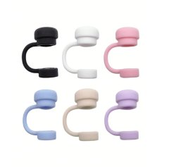 6-Piece Reusable Silicone Straw Covers - Leak and Spill-Proof Caps