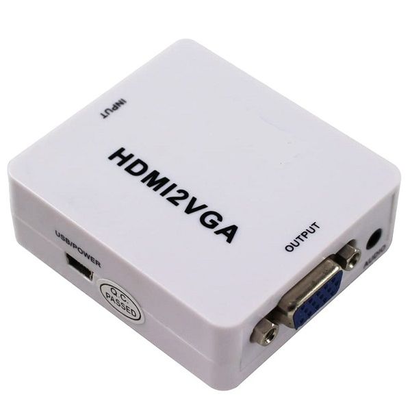 Female to Female HDMI to VGA Plus Audio Converter With Power Cable