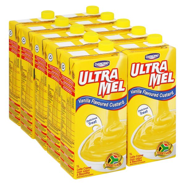 Ultra Mel Custard Vanilla 1L Cartons Pack of 10