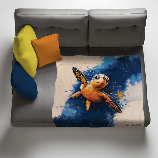 Turtle Light Weight Fleece Blanket by Wikus Schalkwyk