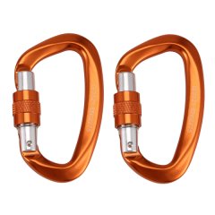 2Pcs 25Kn Carabiner Clip D Shape Hook C
