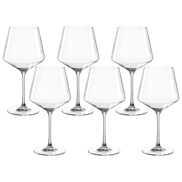 Leonardo Puccini Burgundy Red Wine Glasses - Teqton Glass - Set of 6 730ml