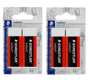 Staedtler Tradition Eraser PVC-Free - 2 Cards of 2 - Total 4