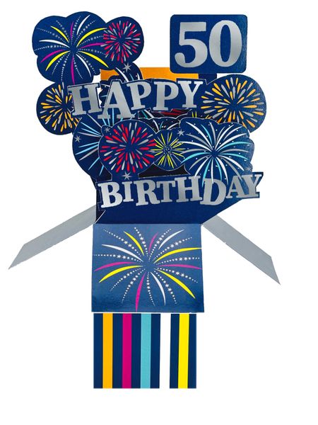 Clever Cubes 3D Pop-up card - 50th Male Birthday