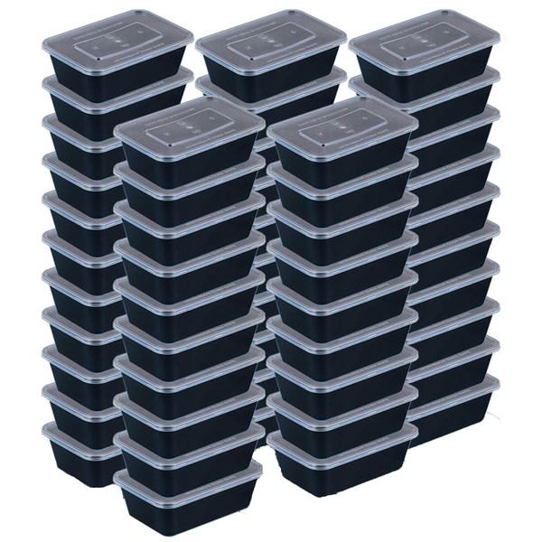 50 Piece Lunch Boxes BPA Free Meal Food Storage Container Plastic