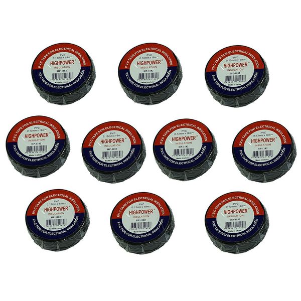 PVC Tape For Electrical Insulation 0.13mm x 19mm - Pack of 10