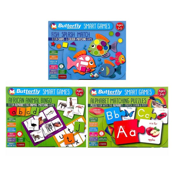 Butterfly Smart Games - Early Literacy &amp; Matching Foundations Set (3-Pack)