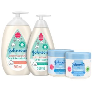 Johnson’s, New born Essentials Set, 4 Packs x 500 ml