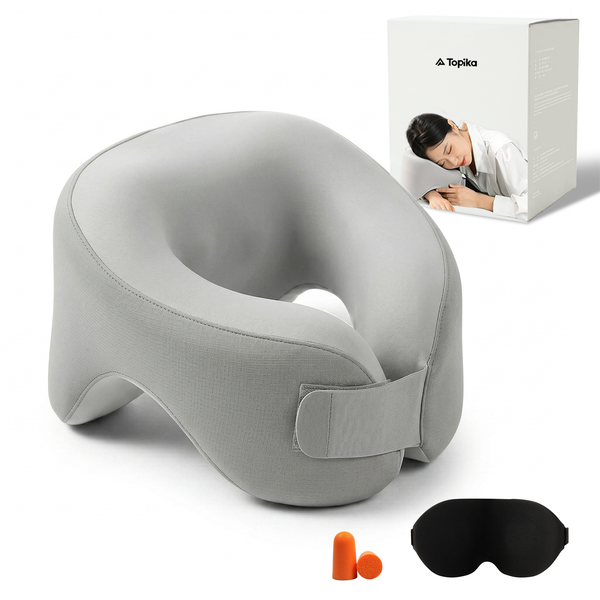 Topika - Memory Foam Travel Neck Pillow with Removable Washable Cover