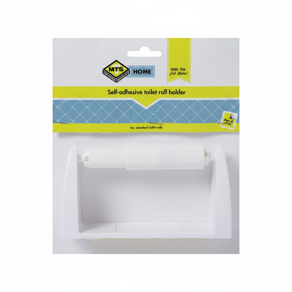 MTS Wall-Mounted Toilet Roll Holder with Self-Adhesive Backing