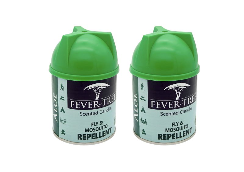2 x Fever Tree Fly Repellent &amp; Mosquito Repellent ALOE Scented candles