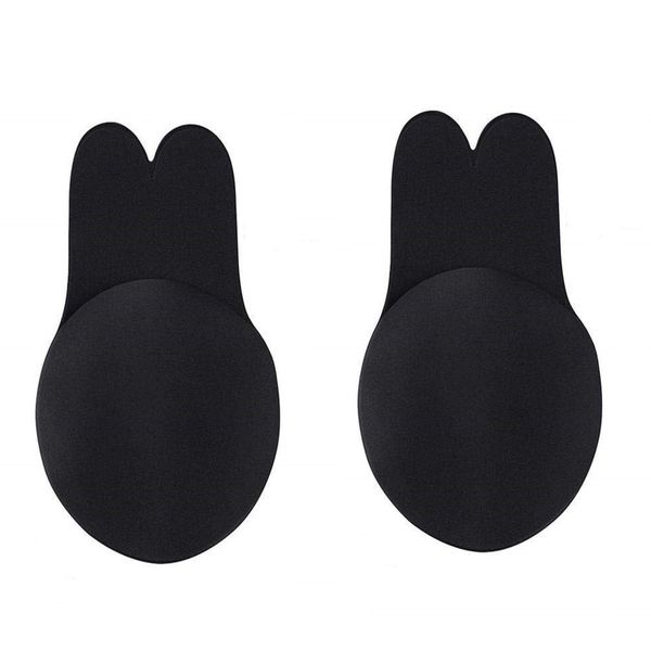 Set Of 2 Invisible Black Rabbit Ear Lift Up Bra - Size A &amp; B
