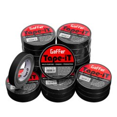 Tape-iT Carton with 24 Rolls of Black Gaffer Tape 24mm x 25m | Ti2425BG24