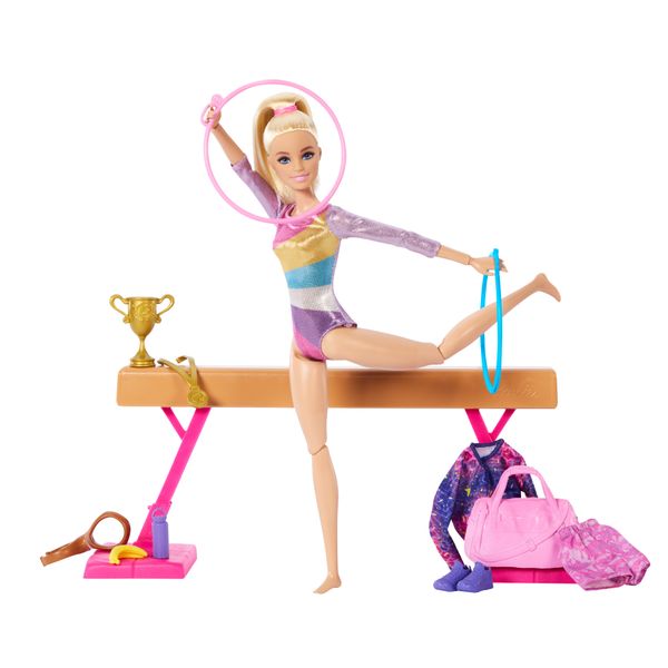 Barbie Gymnastics Doll &amp; Accessories, Playset With Blonde Fashion Doll