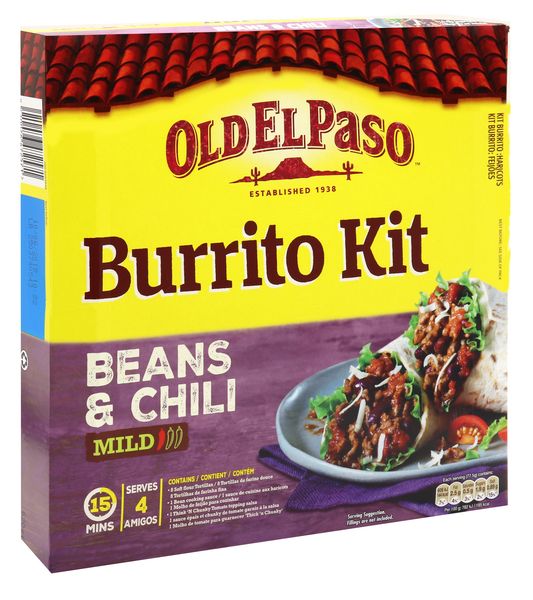 Old El Paso Beans &amp; Chilli Burrito Kit 620g - Pack of 2
