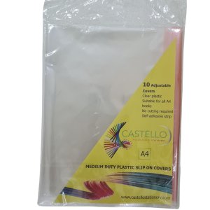 Plastic Adhensive A4 Slip On Covers Pack of 10- Castello