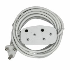 Electrosense 5m Extension Cord 16A Side by Side Heavy Duty 3 Pin White