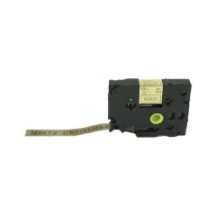 PUTY Compatible Brother Ribbon TT-BTZR831 Black on Gold 12mm Tape