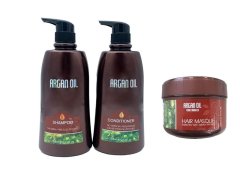 Moroccan Argan Oil, Triple Pack, Shampoo, Conditioner 750ml &amp; Masque 200ml