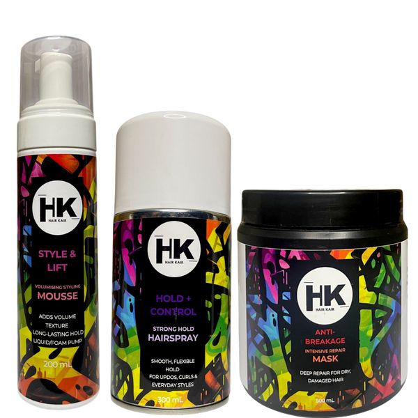 HK Anti-Breakage Repair Mask, Volumizing Mousse &amp; Hairspray Trio