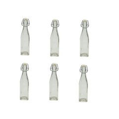 Glass Bottles with White Clip Top Lids 6-Piece Set 500ml