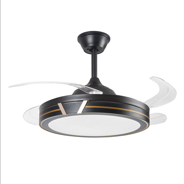 Electrolite Black Ceiling Fan with Lights Retractable Blade 8110 - EMS