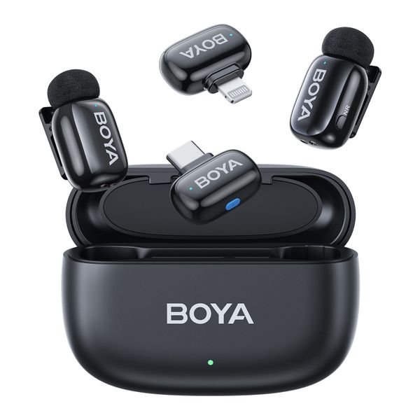 Boya Mini-12 Ultra-Mini Wireless Mic System for USB-C &amp; Lightning Devices