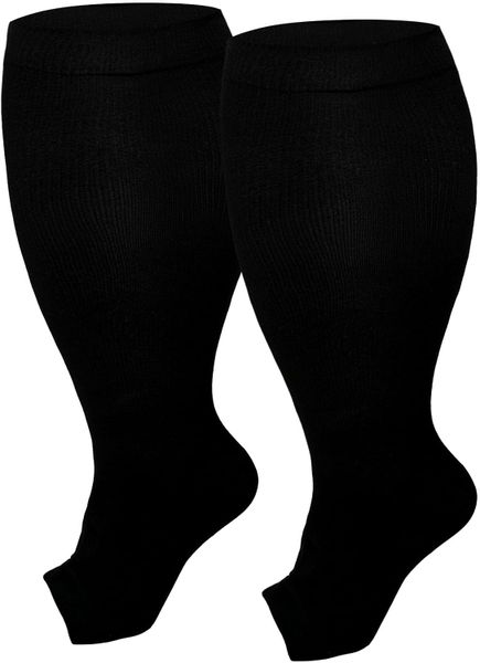 MorFansi Open Toes Compression Socks for Men And Women Wide Calf Toeless