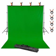 6M X 3M Photography Green Backdrop Screen And 2.6M X 3M Support Stand