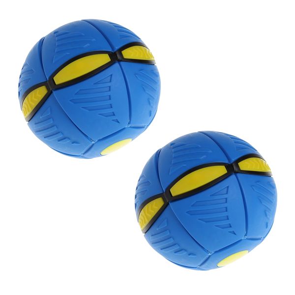 Flat Ball Frisbee Disc Throwing Ball with LED Lights - Blue - 2 Pack