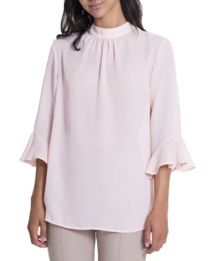Kode Women's Flutter Sleeve Top - Pink