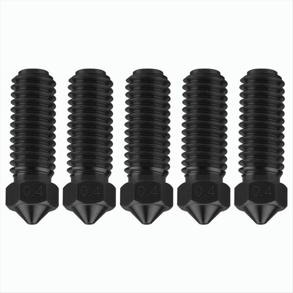 5 Pieces 0.4Mm Thread Hardened Steel Nozzles Nozzles Compatible with None