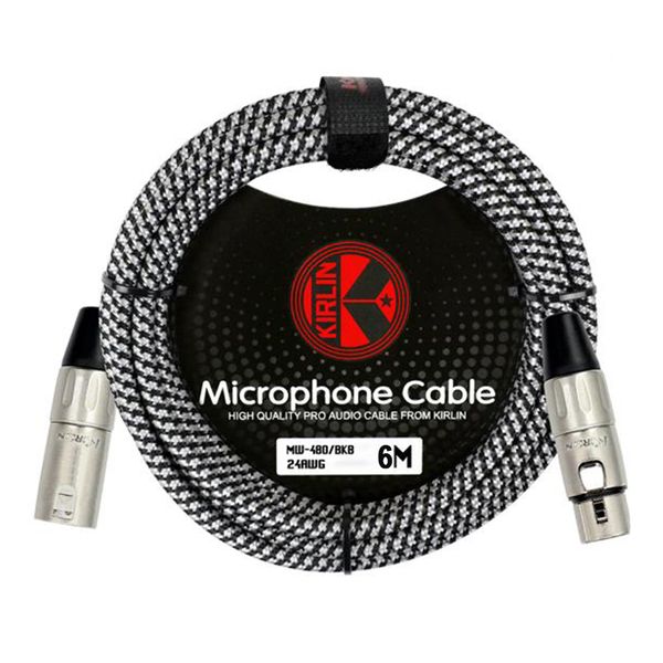 Kirlin 6m Original Woven Microphone Cable - Black (MW480BK6M)
