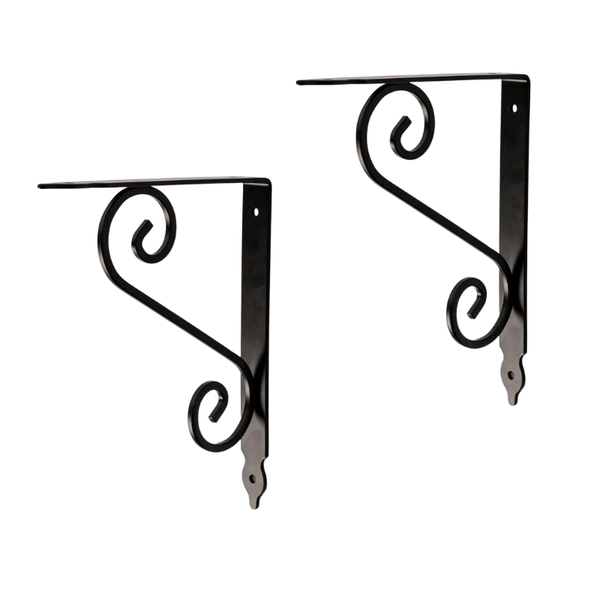 Pack of 2 Shelf Bracket, Black, 190mm X 240mm
