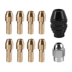 Drill Chuck Collet Set with Replacement Rotary Nut