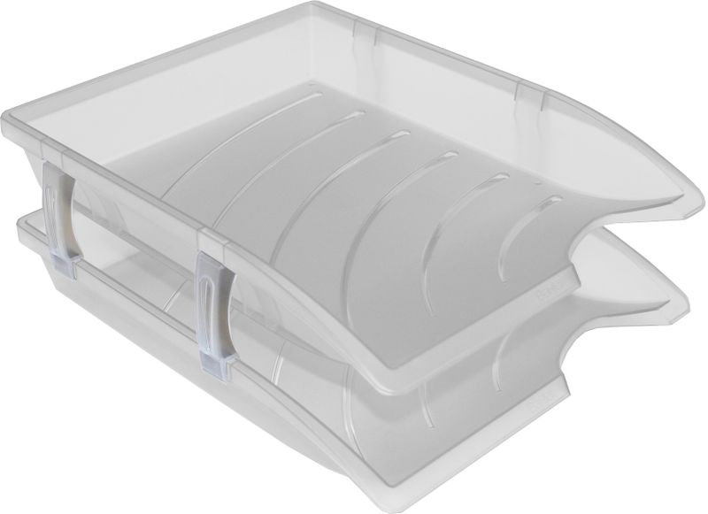 Bantex Optima Retail Pack - 2x Trays &amp; Set of Risers - Clear