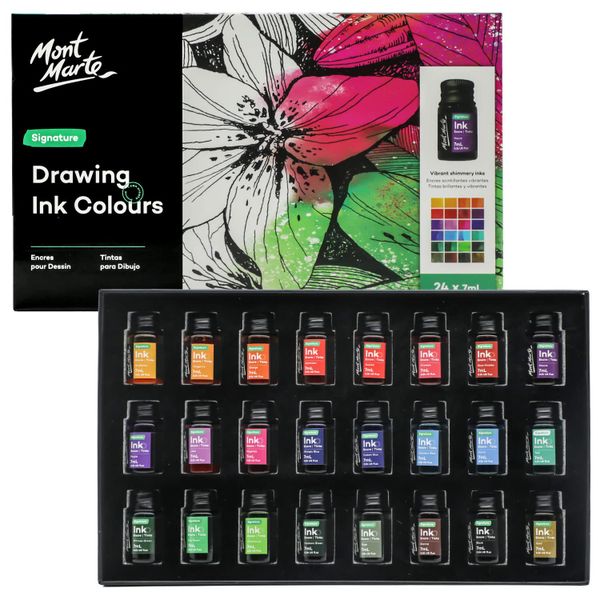 Mont Marte Drawing Ink Colours Signature 24pc x 7ml