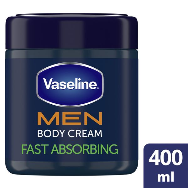 Vaseline MEN Fast Absorbing Moisturizing Body Cream for Dry Skin 400ml