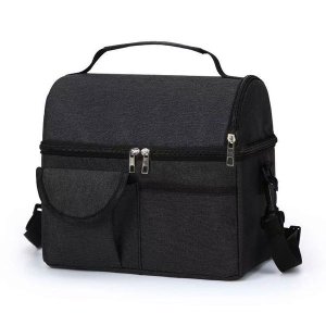 Shoulder Strap Lunch Bag with Padded Handle Front Pocket Cooler Bag 25CM