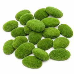 20 Piece 4x5cm Artificial Moss Rocks, Green Moss Balls for Fairy Garden Craft