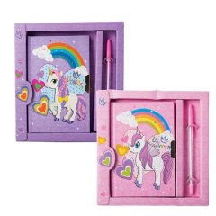 Novelty Unicorn Notebook With Pen - 19 x 18cm - 10 Pack