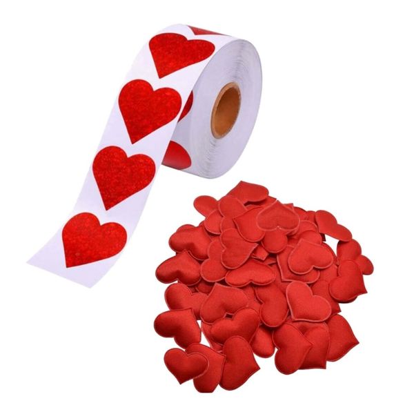 Craft Valentines Heart Shaped Confetti &amp; Heart Stickers (500pc)