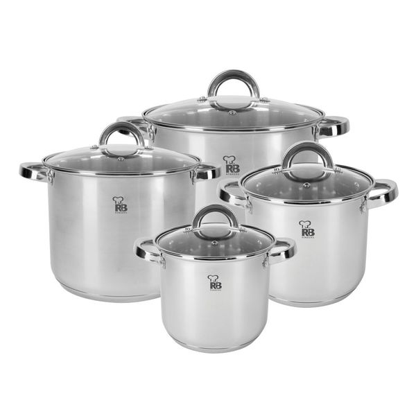 Renberg Sara Stainless Steel Cookware Set 8 Piece