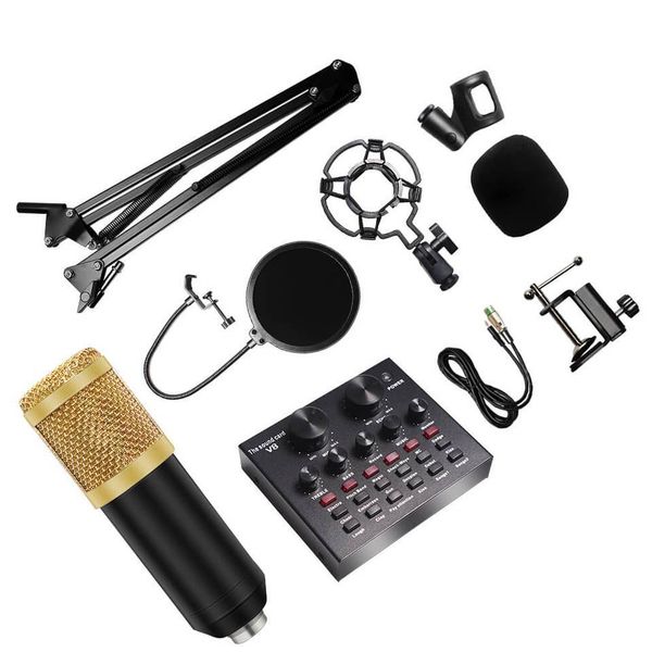 M800 Pro Condenser Microphone Kit with V8 Sound Card Silver