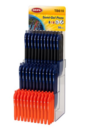 GEL PEN DISPLAY RACK;Comes With 96 Gel Pens Blue,Red,Black