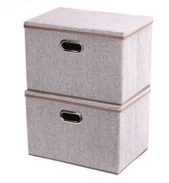 Mix Box 2 Pack 45cm x 30cm Foldable Canvas Storage Box